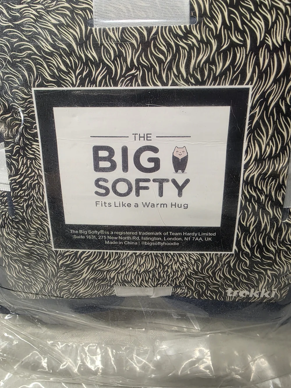 The Big Softy Oversized Wearable Blanket Hoodie Navy Blue Sherpa NEW